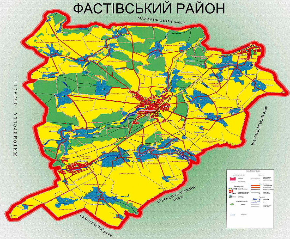 Украина карта киевская область