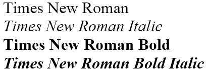 Times New Roman.