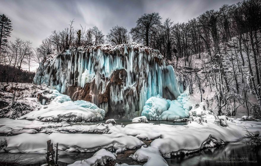 водопад зимой