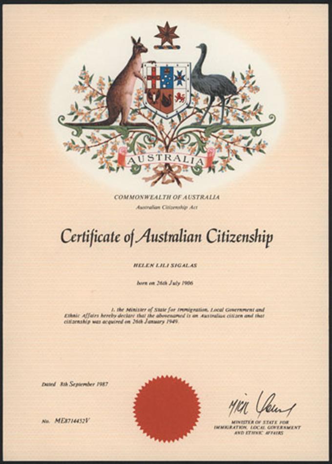 сертификат гражданства