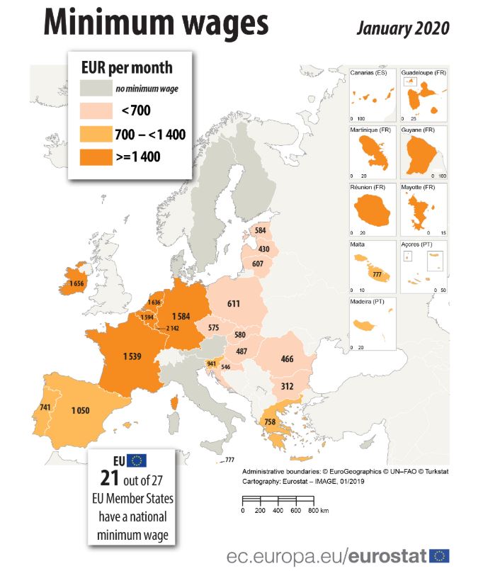 зарплаты в ЕС