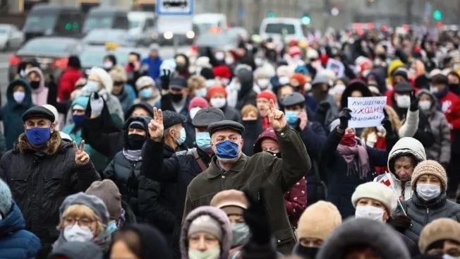 В Беларуси состоялся марш пенсионеров и медиков